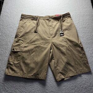 Red Ape Cargo Shorts Mens 50 Beige Cotton Poly Canvas Belted 12 Inseam Casual
